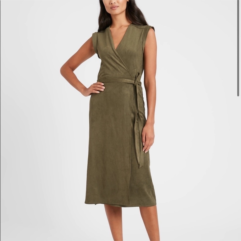 NWT Banana Republic Vegan Faux Suede Wrap Dress